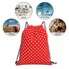 Backpack Polka Dots rote Rucksäcke Mode tragbare Kordel -Taschen Bündel Pocket Sports Bag Bookbag für Reisestudenten