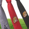 Вышивка галстук узкий стиль цветочный тигр 5см личность худой тонкая галстука.