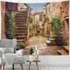 Tapestries European-Style Garden Courtyard Wall Hanging Tapestry Art Decoration Blanket Curtain Bedroom Living Room