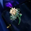 Broscher avancerade corsage pärla blommor retro lotus blad naturlig fritillär kvinnlig broche kostym kappa temperament accessoarer stift