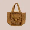 Tote Designer Charm de haute qualité de grande capacité tissage Triangle inversé Paille de paille Coul Coul Couleurs de plage Hot TE025 C4