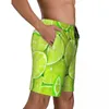 Mäns shorts Green Orange och Lemon Gym Summer Fruits Print Hawaii Beach Man Running Surf Snabbtorkning Anpassad DIY Swim Trunks