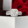 Wedding Rings Huitan Gorgeous for Women Brilliant Crystal Cubic Zirconia Eternity verloving Vriendin Trendy Jewelry