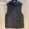 Men's Vests 2024ss Top Quality H Pocket Zipper Vest Casual Vintage Hooded Y2K Streetwear Techwear Clothing Women's Clothes