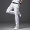 Pantaloni 2022 Spring New Men's Stretch White Jeans Classic Slip Slim Fit Trousers Maschio Business Business Pantaloni casual