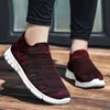 Large Size Sock Shoes Women's Flying Woven Mesh Breathable and Casual One Foot Lazy Lightweight Couple Shoes