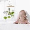 Mobiler# CRIB MOBIL BED Bell Bracket Wood Baby Rattles Toys Soft Felt Dinosaur Animal Bed Bell Hanging Crib Bracket Baby Gifts Y240412