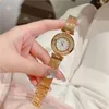 Montre-bracelets 2024 Femmes Watchs Top Gold Metal Mesh en acier inoxydable montre des dames Crystal Casual Quartz Clock Relogio Feminino
