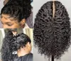 Pre Plucked Curly Full Spets Wig 100 Brasilianskt människohår Deep Wave Glueless spets peruk med babyhår för svarta kvinnor Natural3935300