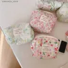 Cosmetic Bags Fresh Sweet Green Crushed Flower Clip Cotton Thick Soft Small Square Bag Boat Bag Cotton Makeup Bag Travel Makeup Bag Woman Bag L49
