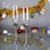 Vinglas 2 st /set Crystal Wedding Toasting Champagne Flutes Drink Cup Party Marriage Heart Decoration Cups Presentlåda
