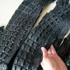 80 cm czarny brązowy krokodyl kręgosłupa oryginalna skórzana wisiorek brelokowy materiał ręcznie robiony DIY skórzany akcesoria oryginalne materiały