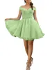 Party Dresses Off Shoulder Tulle Homecoming Short Prom For Teens Sparkly Mini Sleeveless Backless Cocktail Dress