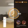 Luzes de teto LED Luz de montagem de descarga com controle remoto 15,4 polegadas 36W 3000K-6500K Noite diminuída