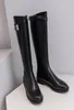 Véritable cuir femmes Boots Boots Knee High Boot Cowskin Winter Shoes Big Taille Bottes de chevalier zy5979164196