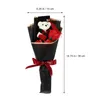 Dekorativa blommor 2st Graduation Bear Buquets Artificial Rose Decor Presents of Roses