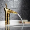 Bad Waschbecken Wasserhähne Luxus Gold Creative Design Becken Wasserhahn Deck montiert ein Loch