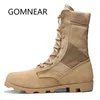 Fitness Shoes GOMNEAR Military Tactical Boots Waterproof Man Mountain Hiking Cowhide Trekking Men's Desert Breathable