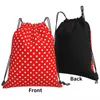 Backpack Polka Dots rote Rucksäcke Mode tragbare Kordel -Taschen Bündel Pocket Sports Bag Bookbag für Reisestudenten