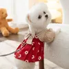 Vestido de vestuário de cachorro, lindo vestido de cerejeira de cerejeira, estilo de princesa, saia de inverno filho