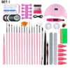 Set di pennelli per chiodi da 15pcs set punteggiatura da disegno pennello Pennello File per trapano lampada a led Clipper 4way Block Cuticle Pushher Glitter per 6115397