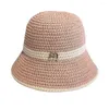 ワイドブリム帽子ストローフィッシャーマンハット折りたたみ式サンキャンプでの女性保護のためのスタイリッシュな反UV