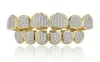 Classic 66 Hip Hop Teeth Grillz Set Gold Silver Teeth Grillz Top Bottom Grills Dental Mouth Caps Cosplay Party4559716