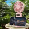 Electric Fans 2023 New Fan Portable Digital Display Handheld Fan Office Desktop Silent Multifunctional Electric Fan with Mobile Phone Holder