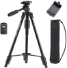 Tripods Yunteng VCT 5208 Aluminium Tripod Telefon statyw z pilotem Bluetooth zdalnym + klips do aparatu smartfon