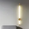 Modern LED Wall Lights Bedroom Longer Tube Lighting Living Room Background Decorate Stairs Lamp Hotel Black Gold Sconce Fixtures
