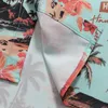 Chemises décontractées pour hommes vintage Unisexe Men Hawaiian Hip Hop Flower Plant Imprimé Azure Beach Sleeve Femmes Y2k Aloha Tops minces