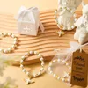 Urok bransoletki 10pcs Baby Shower Chrzest Kolekcja Anioł Bransoletka i Wstążka Związane pudełko prezentowe Cruczeniowe