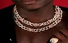 Chokers Big Heavy Pełna losowa bling Cz Cuban Infinity łańcuch srebra róża dwa ton złoty kolor oko urok Hip Hop Naszyjnik3687330