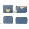 wallet vintage denim card holder luxury Purses passport key pouch blue cowboy flower designer wallet women coin purse