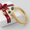 Collier Boucles d'oreilles Fashion Luxury Gift Colored Stones Open Bangle and Ring Dubai Europe Zircon Women Girl Wedding Bridal Party Bijoux