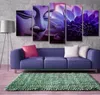 5 pièces abstraites Purple Lotus Flower Bouddha Imprimé Décoration décoration Pictures murales de maison pour cuisine sans cadre5282024