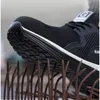 Scarpe scarpe per la sicurezza sneaker cuscini ad aria sneakers stivali di sicurezza riflettenti traspiranti in acciaio da uomo in acciaio da uomo scarpe da lavoro 240410