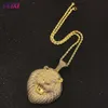 Hot Sale Sterling Sier Moissnite King Necklace Iced Out Hip Hop Jewelry Gold Lion Pendant