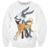 Fashionnewest mode féminin bogues lapin looney tunes 3d swetshirts décontractés imprimés tops s5xl b43550505