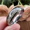 8mm Natural Dear Onling Rings Men Women Tungsten Wedding with Zebra Wood S Inlay Comfort Fit 240401