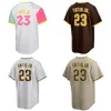 genähtes Baseball -Trikot Fernando Tatis Jr. Heimweg Jersey Männer Frauen Jugend