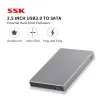 エンクロージャーSSK HDDケース2.5インチSATAからUSB 3.0アダプターハードドライブエンクロージャーSSD HDDケースハードディスクボックスHDDエンクロージャーアイアングレーHEV600