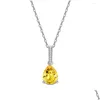 Modelos de correntes Coloque clássico de diamante amarelo de gotículas para mulheres pura tendência de moda por atacado pequena e versátil entrega de gota je ot2gw