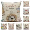 Oreiller Canrica Happy Easter Cover Oreiller décoratif pour le salon SOFA 45X45CM FUNDA COJIN CADE