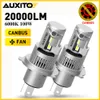 Auxito 2pcs 20000lm 100W Süper Parlak H4 LED CANBUS AUTO FARLAMP TURBO 9003 BMW E46 E90 F10 için Yüksek Düşük Kirli Far Ampulü