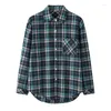 Women's Blouses 2024 Casual Women Plaid Shirts Loose Design Womens And Tops College Style Female Long Sleeve Shirt Checked Clothes
