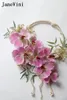 Wedding Flowers JaneVini 2024 Elegant Real Touch Bride Handheld Wreath Garland Bouquet With Pearls Bridal Marrige Hand Flower