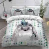 Sängkläder sätter tecknad djur täcke täcke set barn sovrum igelkott 3d tryckt quilt däck sängkläder täcker 2/3 st