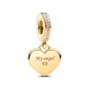 2024 NY 14K GULL 925 Silver Love Letter Envelope Dangle Charm Bead Fit Original Armband Women smycken gåva DIY
