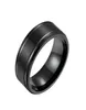 Loredana 8mm Black and White Gold Three Colors Solid Color Matte Double Bevel Stainless Steel Men039s Rings Tailored for Men Q05815799489